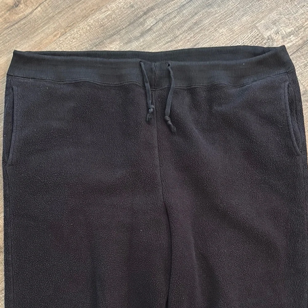 Lands' End Women’s Size L 14-16 Black Fleece Pajama Pants Soft Sleep Made in USA
